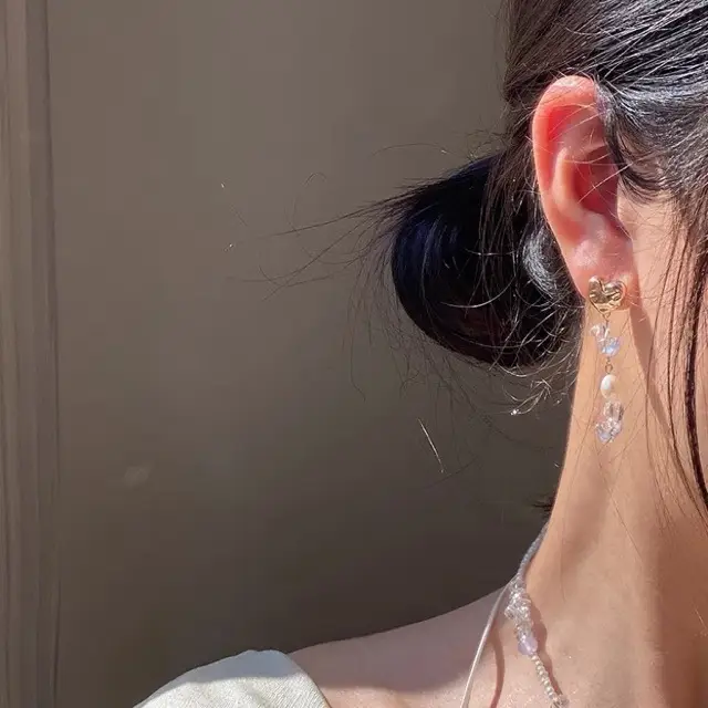Ice Beauty Crystal Pearl Handmade Earrings