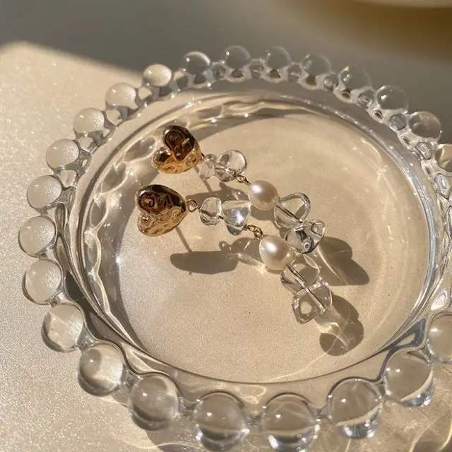 Ice Beauty Crystal Pearl Handmade Earrings