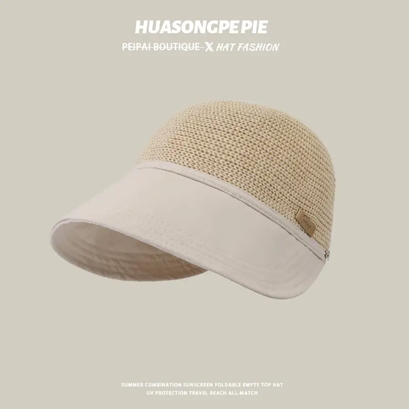 Women Black Mesh Sun Hat with Edge - Image 6
