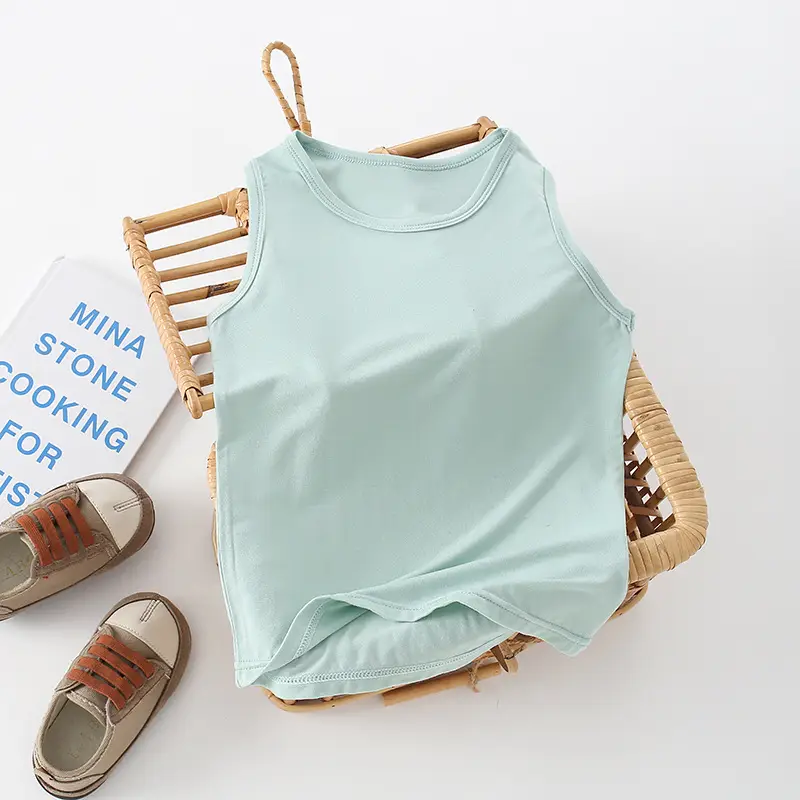 Children's Sleeveless Camisole Vest Orange Modal - Image 3