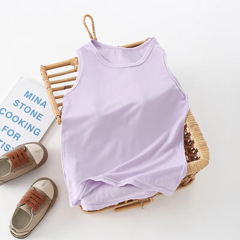 Children's Sleeveless Camisole Vest Orange Modal - Image 4