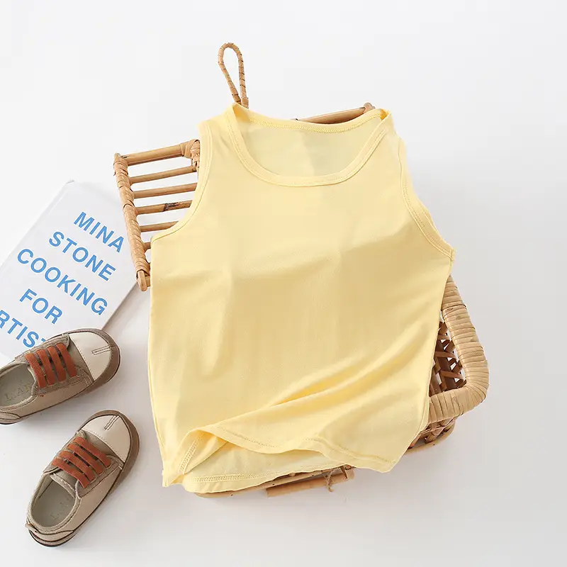 Children's Sleeveless Camisole Vest Orange Modal - Image 5
