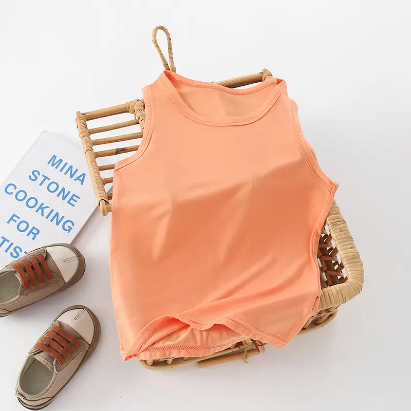 Children's Sleeveless Camisole Vest Orange Modal - Image 7