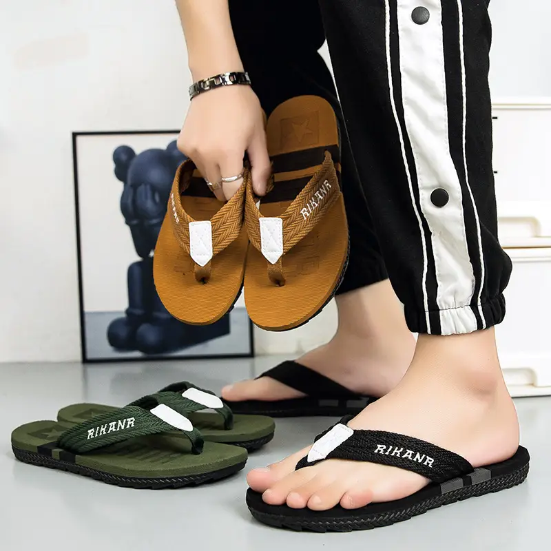 Flip-Flops for Men, Men's Flip-Flops, Beach Slippers, Casual Summer Trendy Non-Slip Personalized Outdoor Slippers
