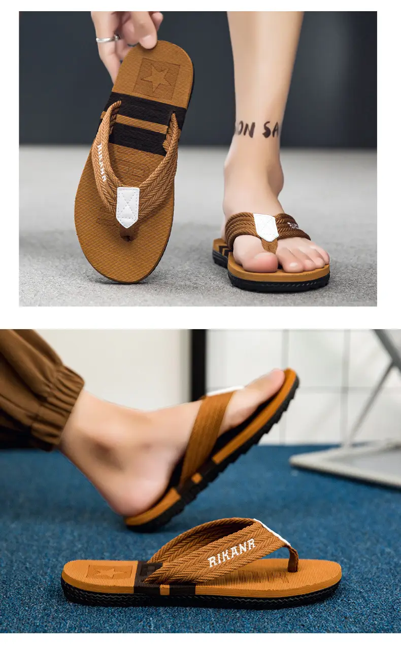 Flip-Flops for Men, Men's Flip-Flops, Beach Slippers, Casual Summer Trendy Non-Slip Personalized Outdoor Slippers — feature 10