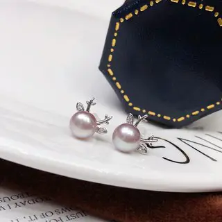 Pearl Earrings Small Sweet Cute Silver Steamed Bun - Image 3