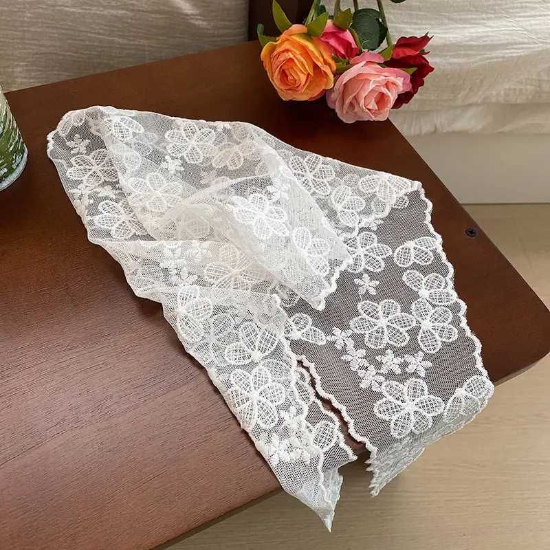 French Lace Headscarf Triangle Scarf for Women - Image 7