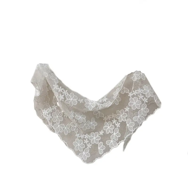 French Lace Headscarf Triangle Scarf for Women - Image 9