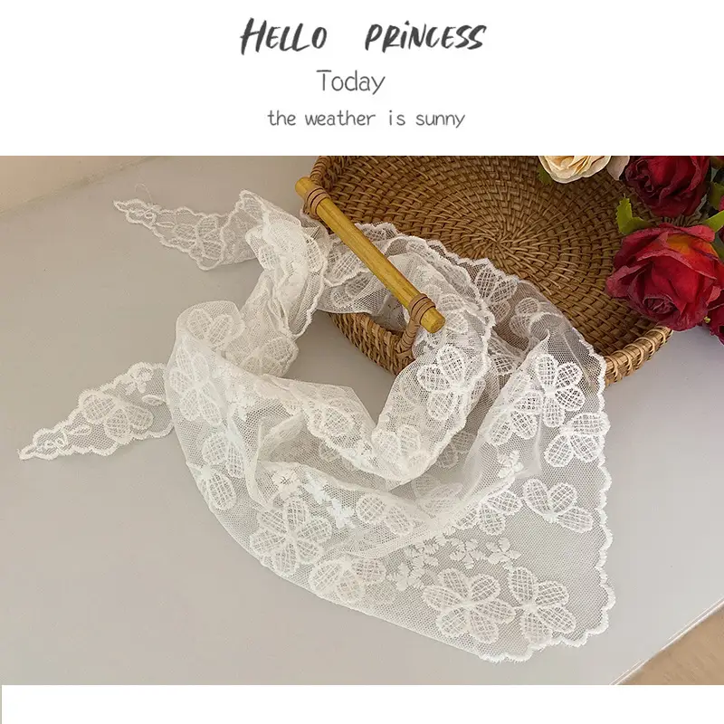 French Lace Headscarf Triangle Scarf for Women — feature 26