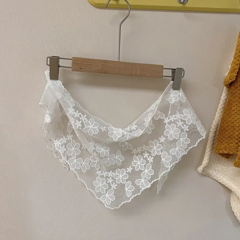 French Lace Headscarf Triangle Scarf for Women — feature 32