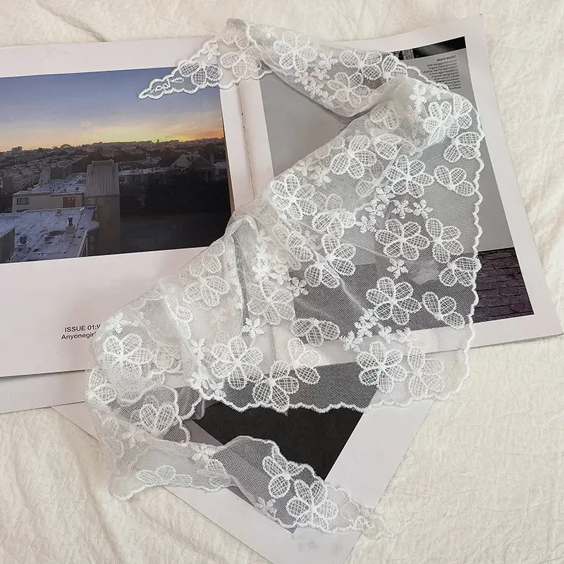 French Lace Headscarf Triangle Scarf for Women — feature 34