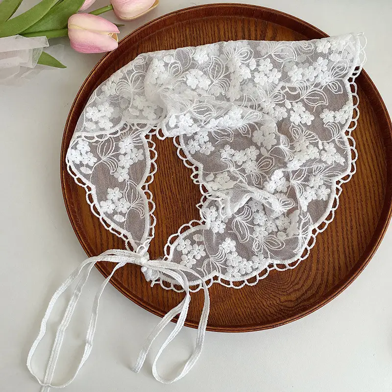 French Lace Headscarf Triangle Scarf for Women - Image 4