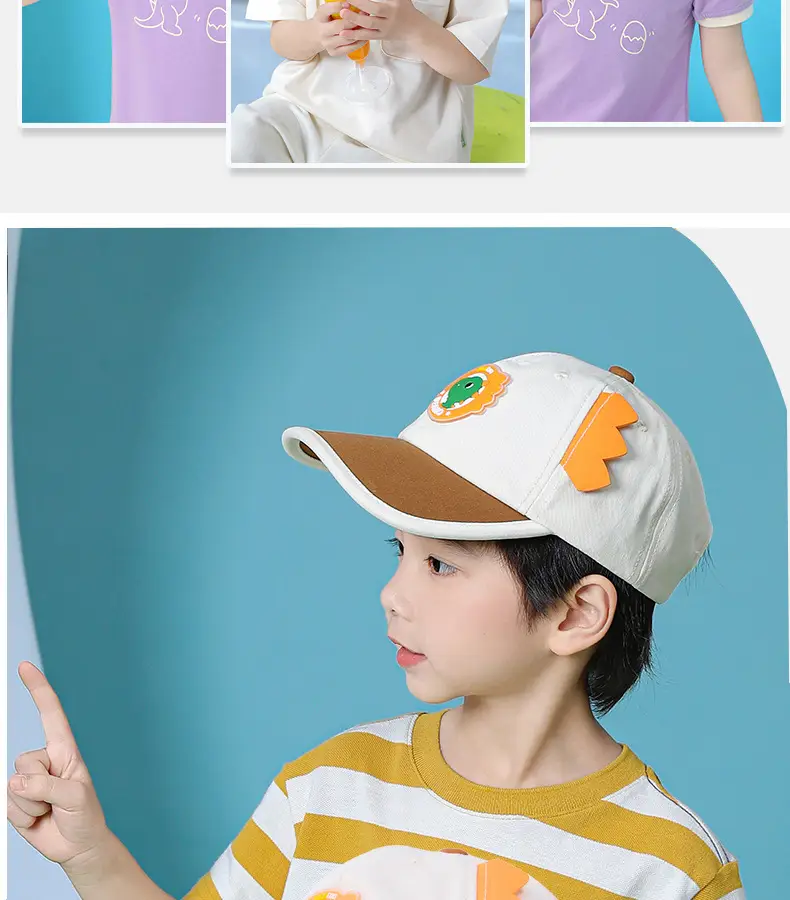 Kids Cartoon Cap Set Blue Pink Baseball Hats — feature 10