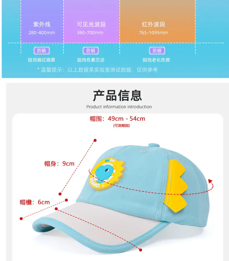 Kids Cartoon Cap Set Blue Pink Baseball Hats — feature 12
