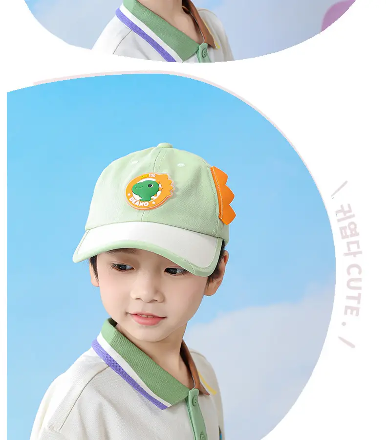 Kids Cartoon Cap Set Blue Pink Baseball Hats — feature 15