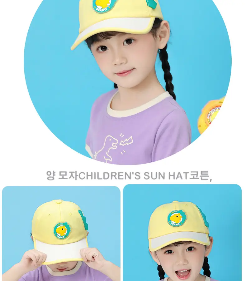 Kids Cartoon Cap Set Blue Pink Baseball Hats — feature 20