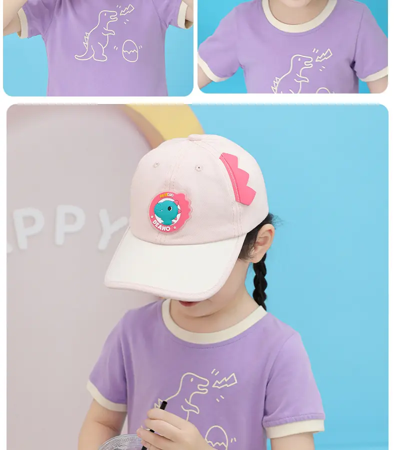 Kids Cartoon Cap Set Blue Pink Baseball Hats — feature 21