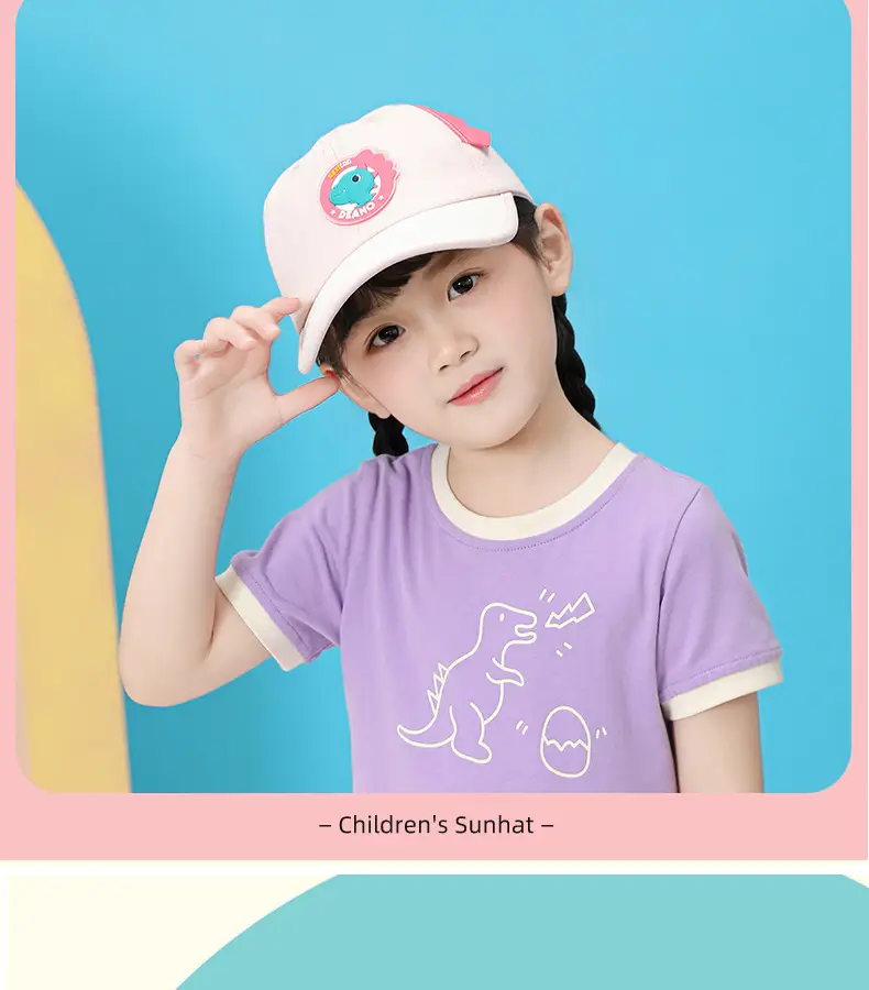 Kids Cartoon Cap Set Blue Pink Baseball Hats — feature 4