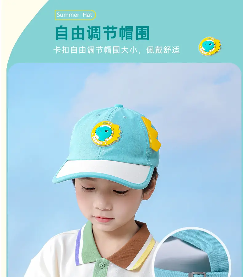 Kids Cartoon Cap Set Blue Pink Baseball Hats — feature 5