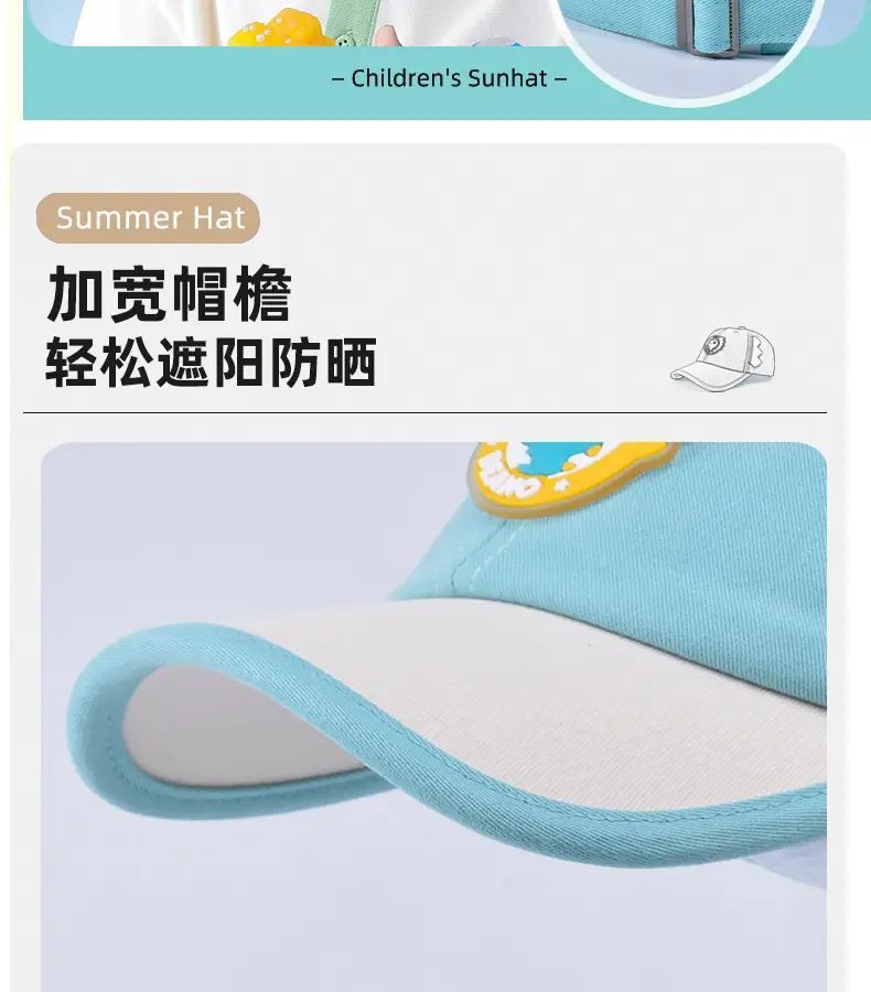 Kids Cartoon Cap Set Blue Pink Baseball Hats — feature 6