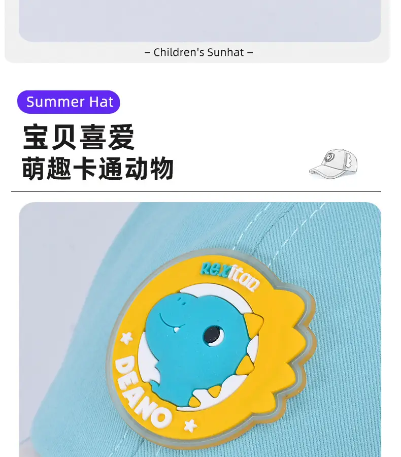 Kids Cartoon Cap Set Blue Pink Baseball Hats — feature 7