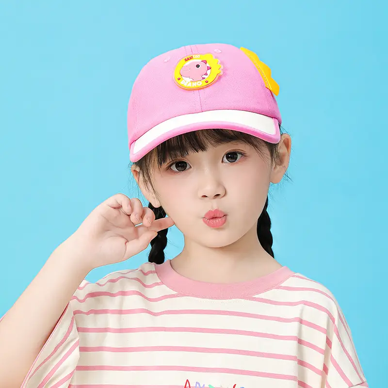 Kids Cartoon Cap Set Blue Pink Baseball Hats - Image 2