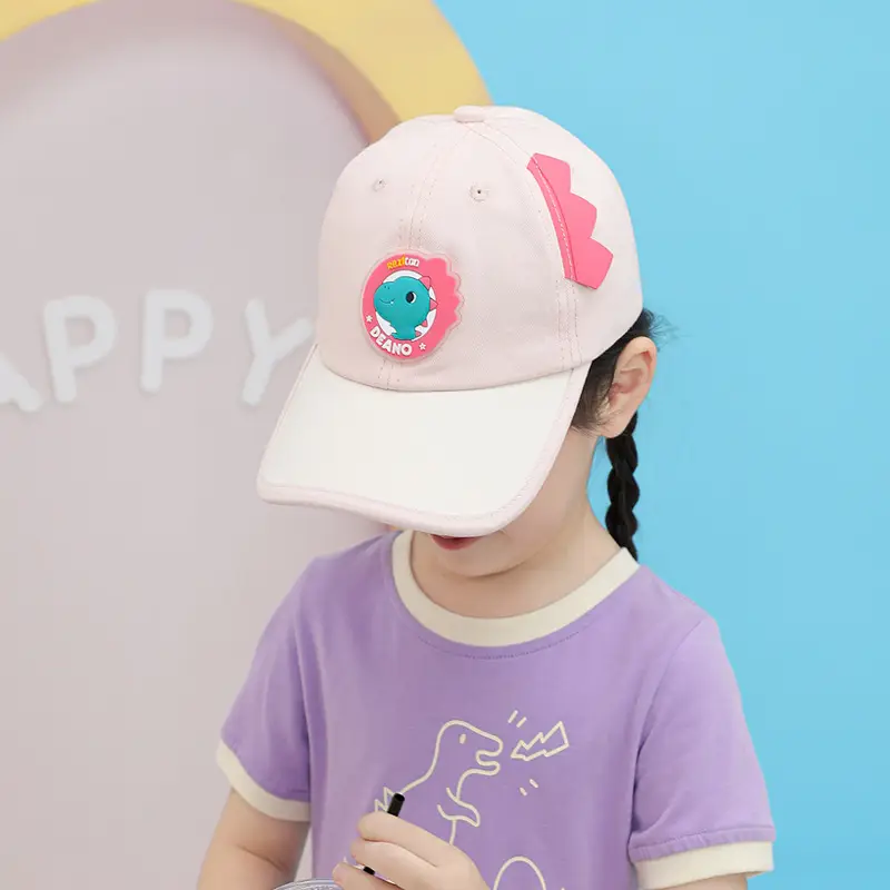Kids Cartoon Cap Set Blue Pink Baseball Hats - Image 3