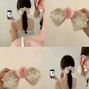 White Lace Triangle Hair Band with Silk Scarf Design — feature 19