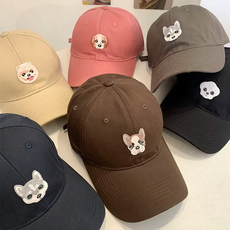 Women Korean Style Cat Ears Baseball Caps Brown Pink Beige - Image 10