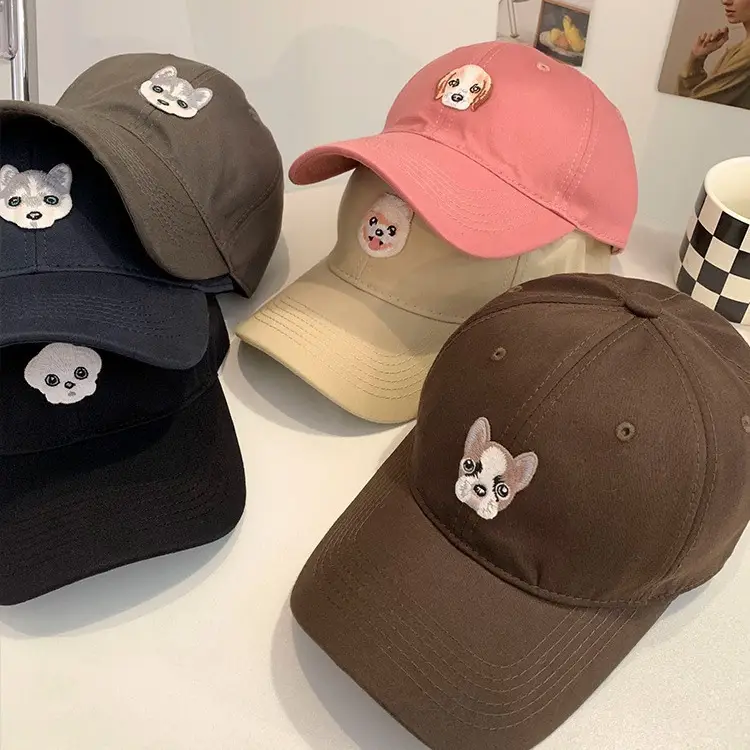 Women Korean Style Cat Ears Baseball Caps Brown Pink Beige - Image 11