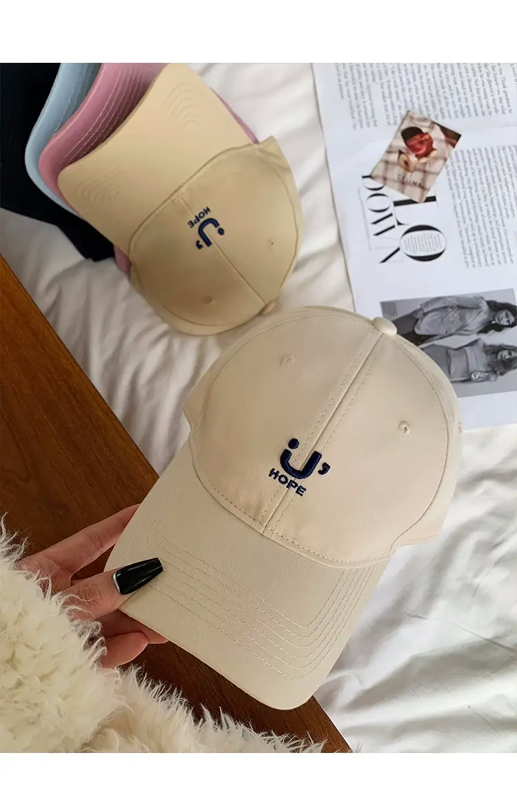 Women Retro Letter Embroidered Cap Summer Sunshade — feature 17