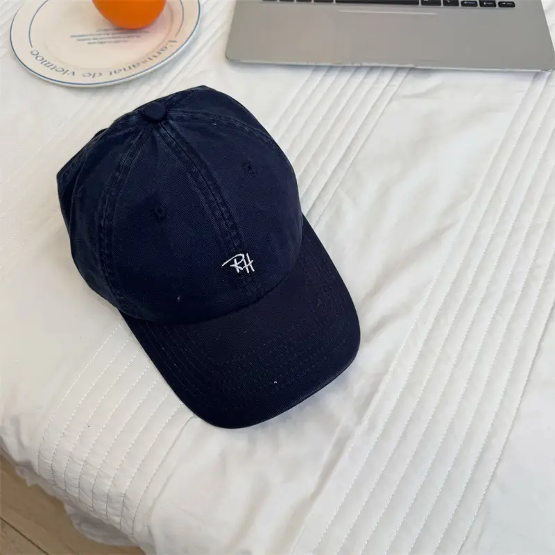 Men Navy Blue Baseball Cap with Embroidered Logo