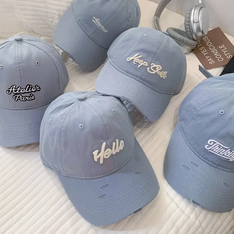Glacier Blue Women's Embroidered Peaked Cap - Image 9