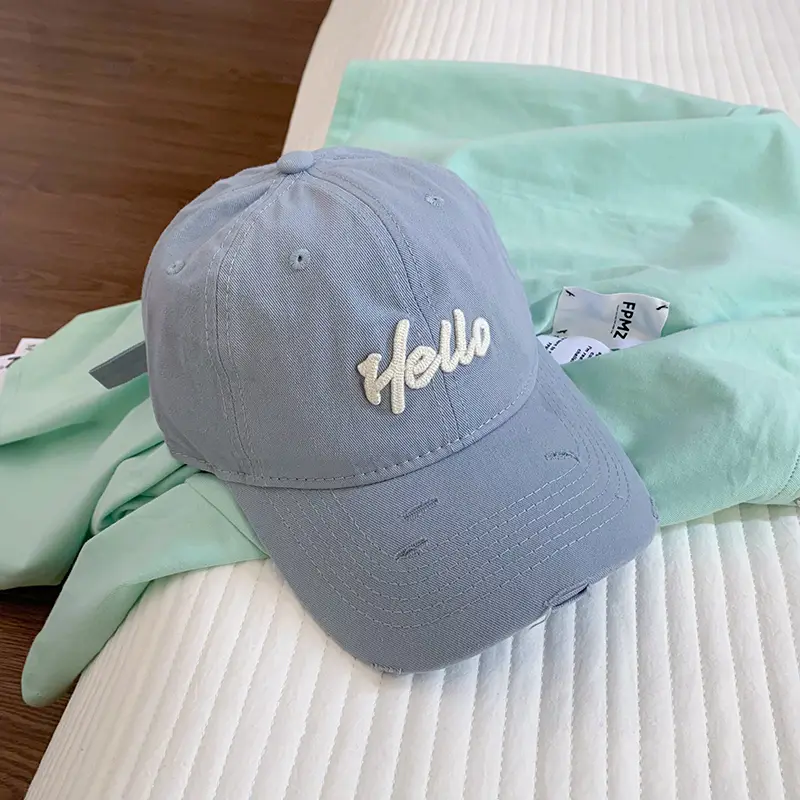 Glacier Blue Women's Embroidered Peaked Cap - Image 3