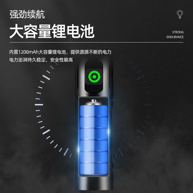 Rechargeable Laser Cannon Outdoor Flashlight with USB Cable - Image 6