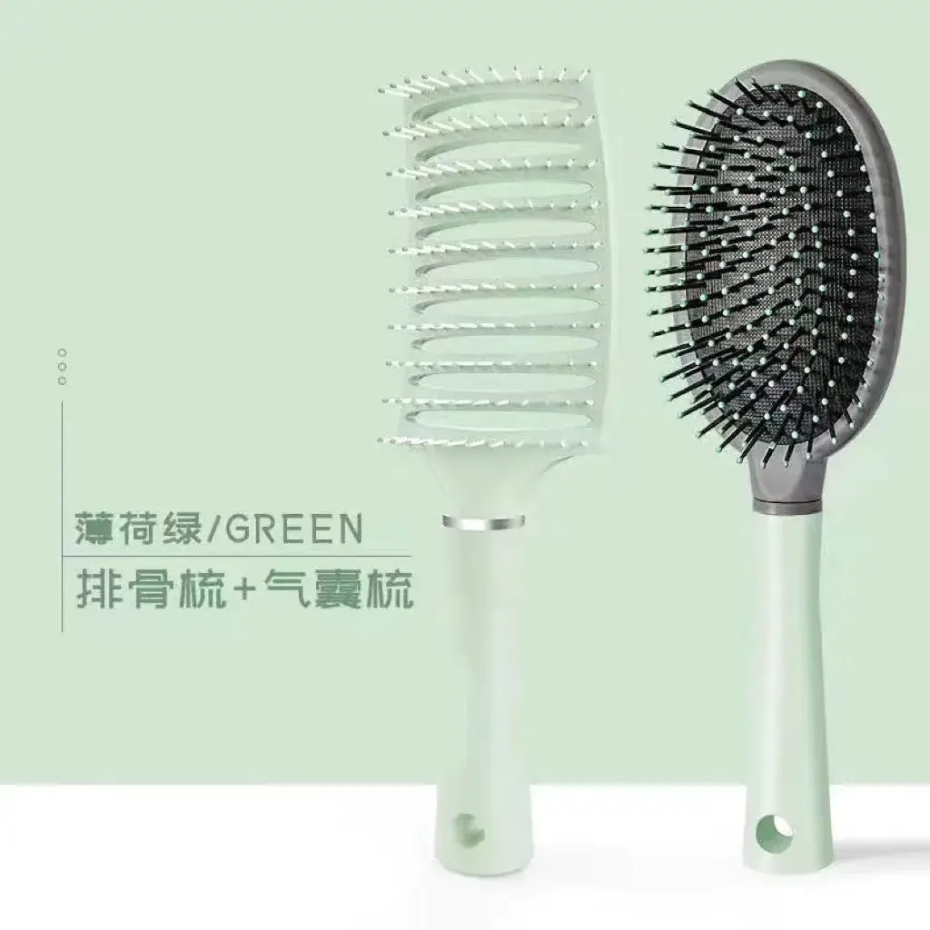 Green Hair Brush with Air Vent & High Cranial Design