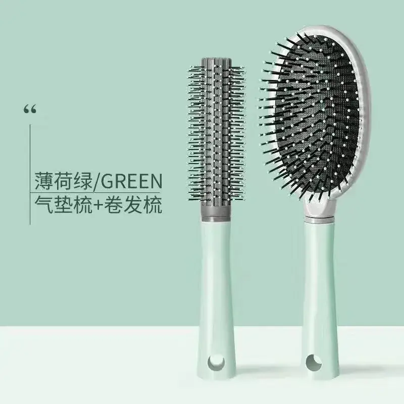 Green Hair Brush with Air Vent & High Cranial Design