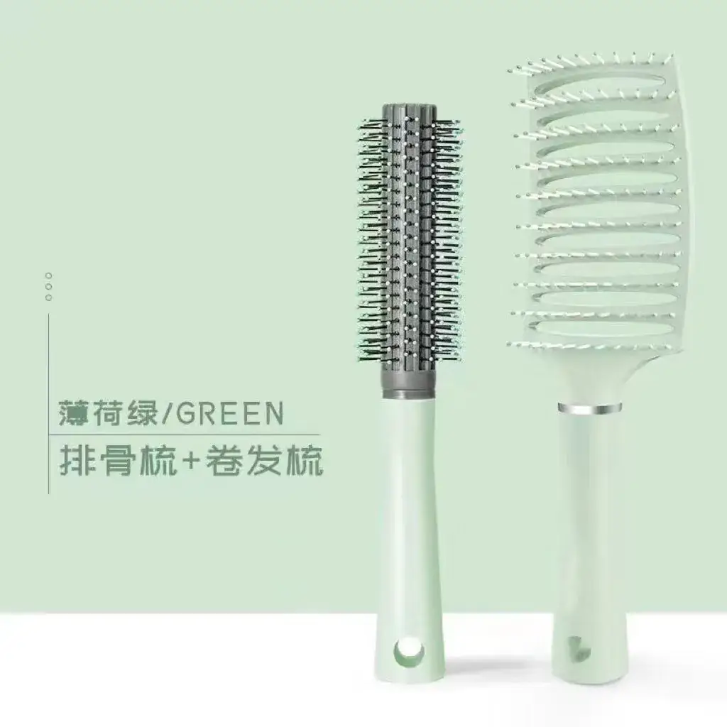 Green Hair Brush with Air Vent & High Cranial Design