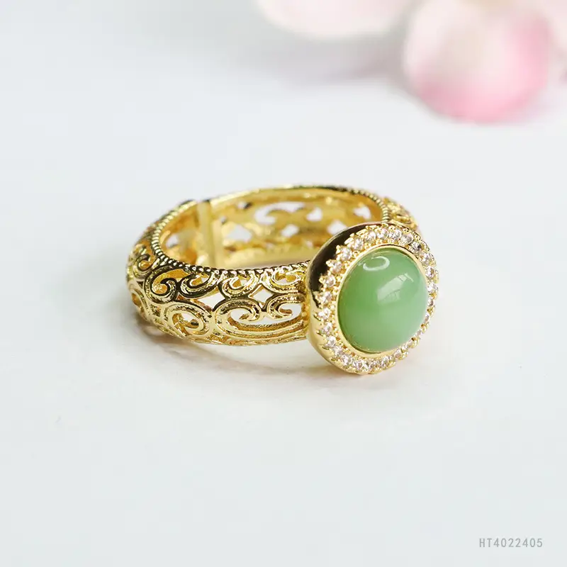 Guan Yu Jade Ring Green Crystal Set - Image 3