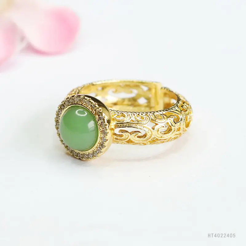 Guan Yu Jade Ring Green Crystal Set - Image 4