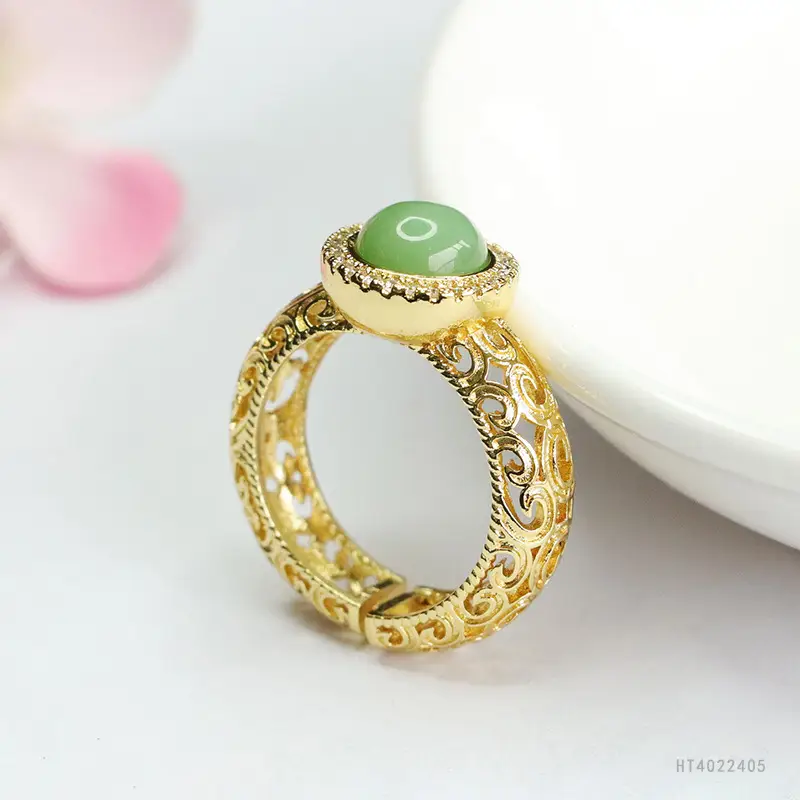 Guan Yu Jade Ring Green Crystal Set — feature 8