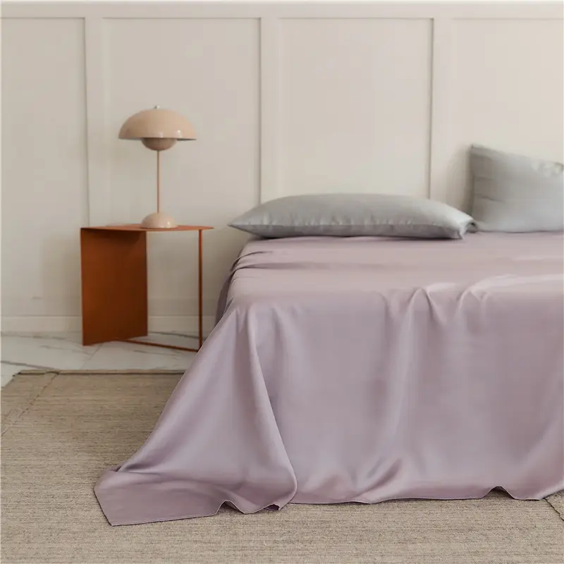 Solid Color Encrypted Lenzing Tencel Fitted Sheet Single Piece Summer Ice Silk Lyocell Bed Cover Set Bed Sheet Duvet Cover