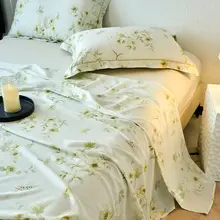 Solid Color Encrypted Lenzing Tencel Fitted Sheet Single Piece Summer Ice Silk Lyocell Bed Cover Set Bed Sheet Duvet Cover — feature 15