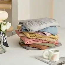 Solid Color Encrypted Lenzing Tencel Fitted Sheet Single Piece Summer Ice Silk Lyocell Bed Cover Set Bed Sheet Duvet Cover — feature 4