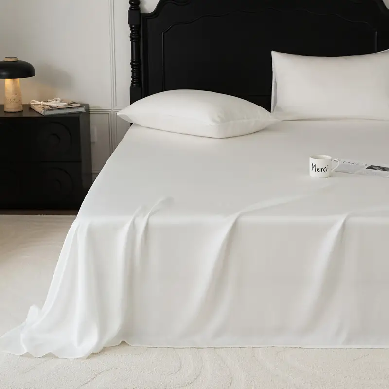 Solid Color Encrypted Lenzing Tencel Fitted Sheet Single Piece Summer Ice Silk Lyocell Bed Cover Set Bed Sheet Duvet Cover