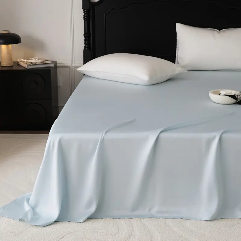 Solid Color Encrypted Lenzing Tencel Fitted Sheet Single Piece Summer Ice Silk Lyocell Bed Cover Set Bed Sheet Duvet Cover