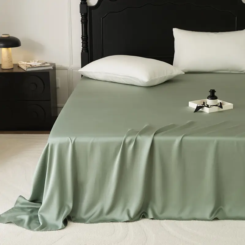 Solid Color Encrypted Lenzing Tencel Fitted Sheet Single Piece Summer Ice Silk Lyocell Bed Cover Set Bed Sheet Duvet Cover