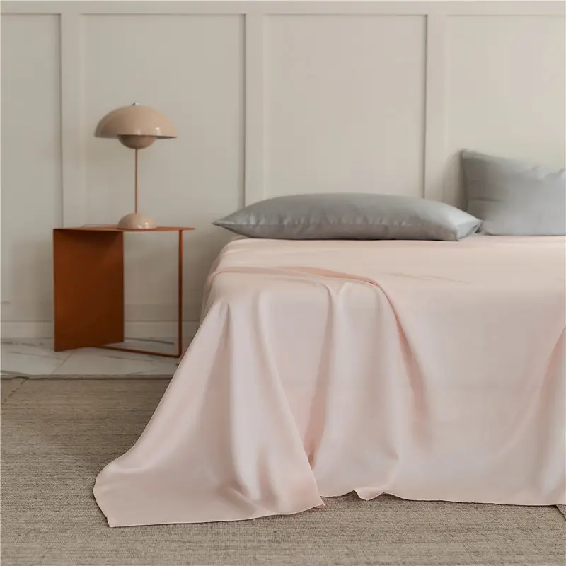 Solid Color Encrypted Lenzing Tencel Fitted Sheet Single Piece Summer Ice Silk Lyocell Bed Cover Set Bed Sheet Duvet Cover