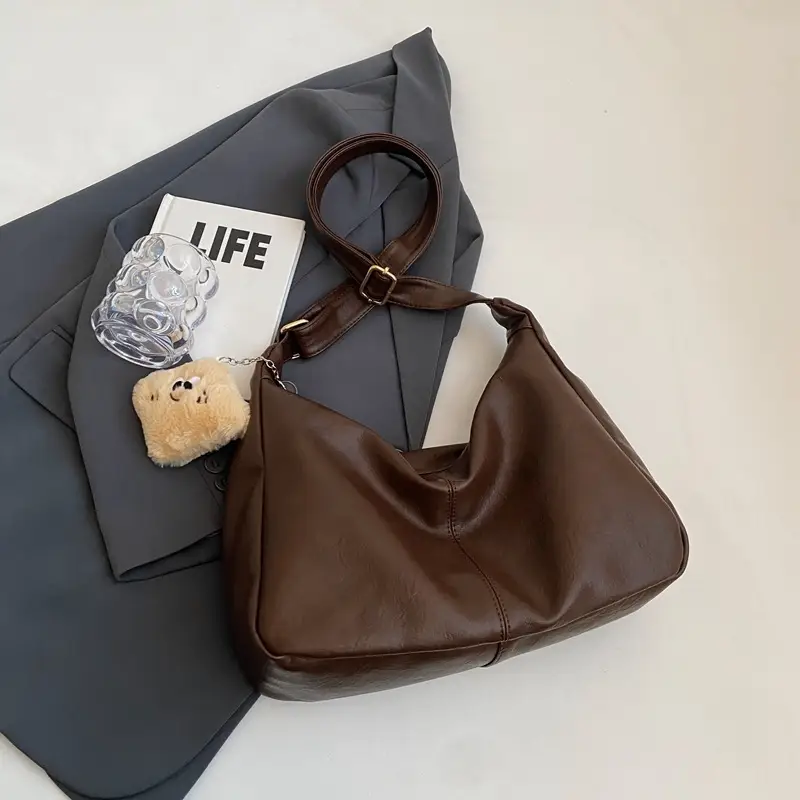 Women Retro Crossbody Tote Bag Soft Leather 2024 - Image 2