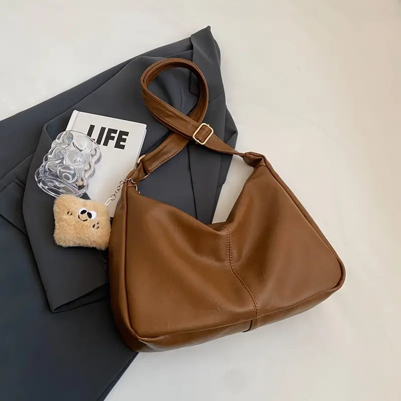 Women Retro Crossbody Tote Bag Soft Leather 2024 - Image 3